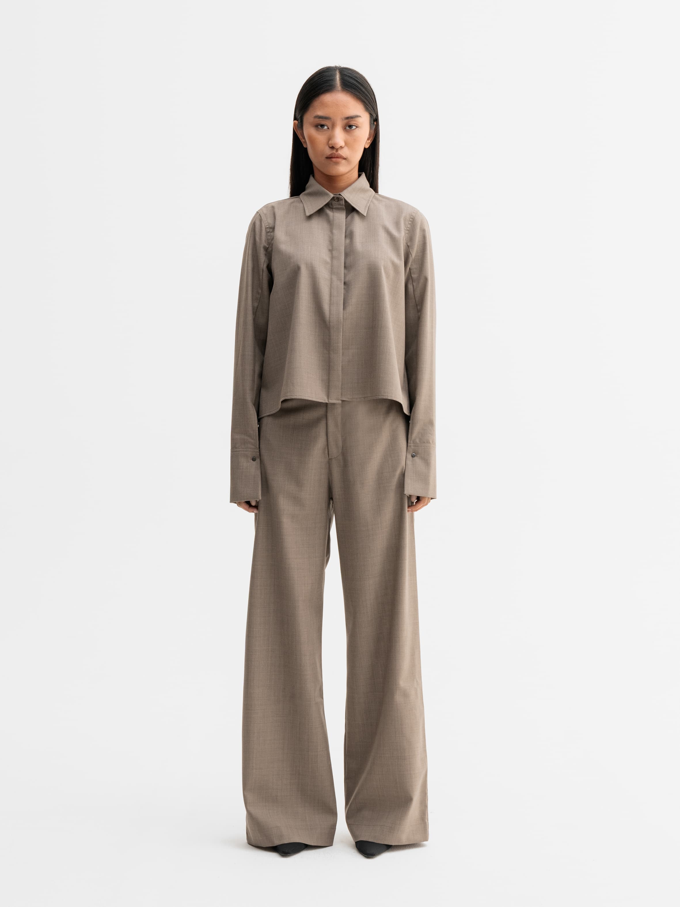 Mindi wool shirt light brown