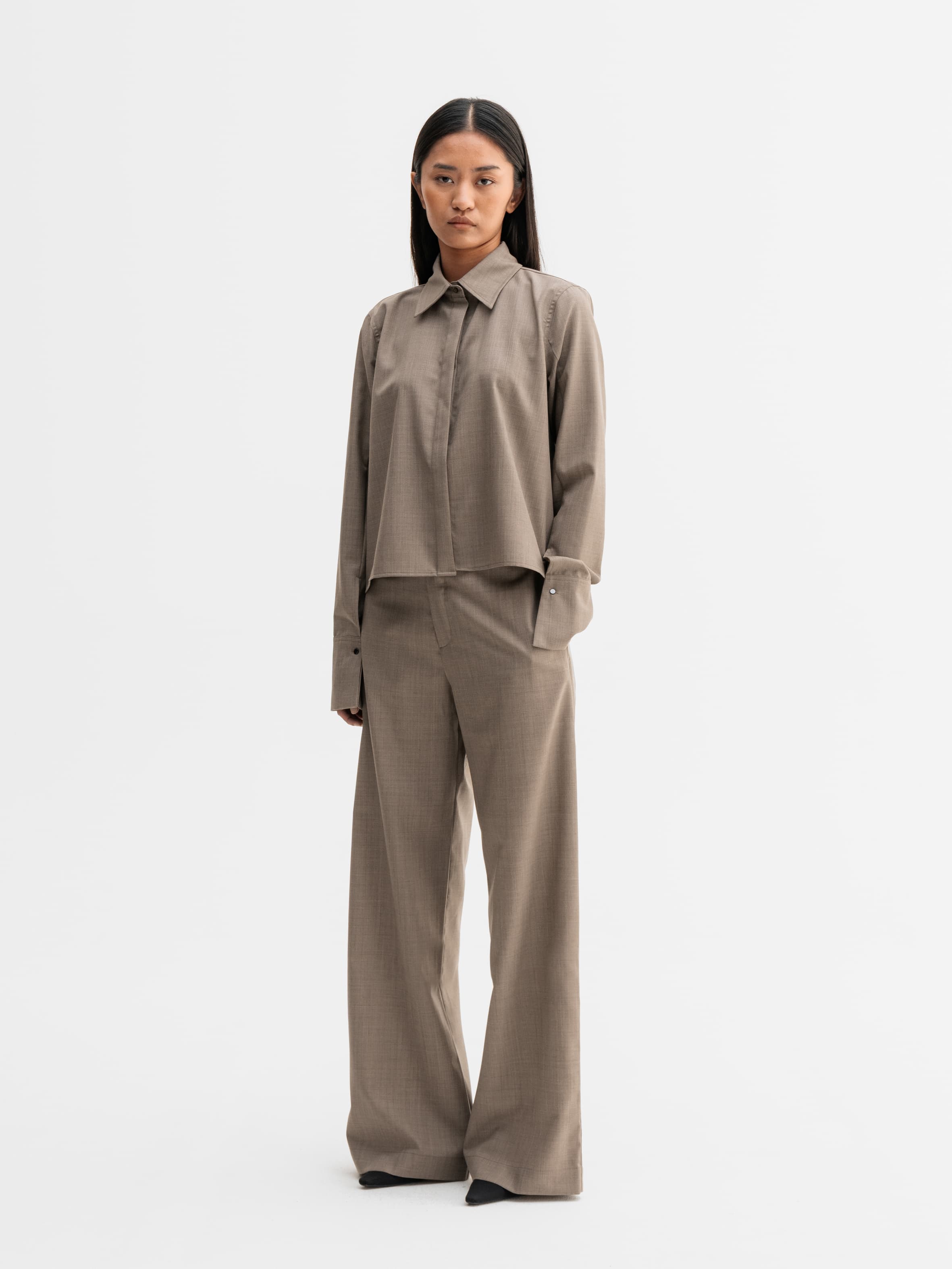 Mindi wool shirt light brown