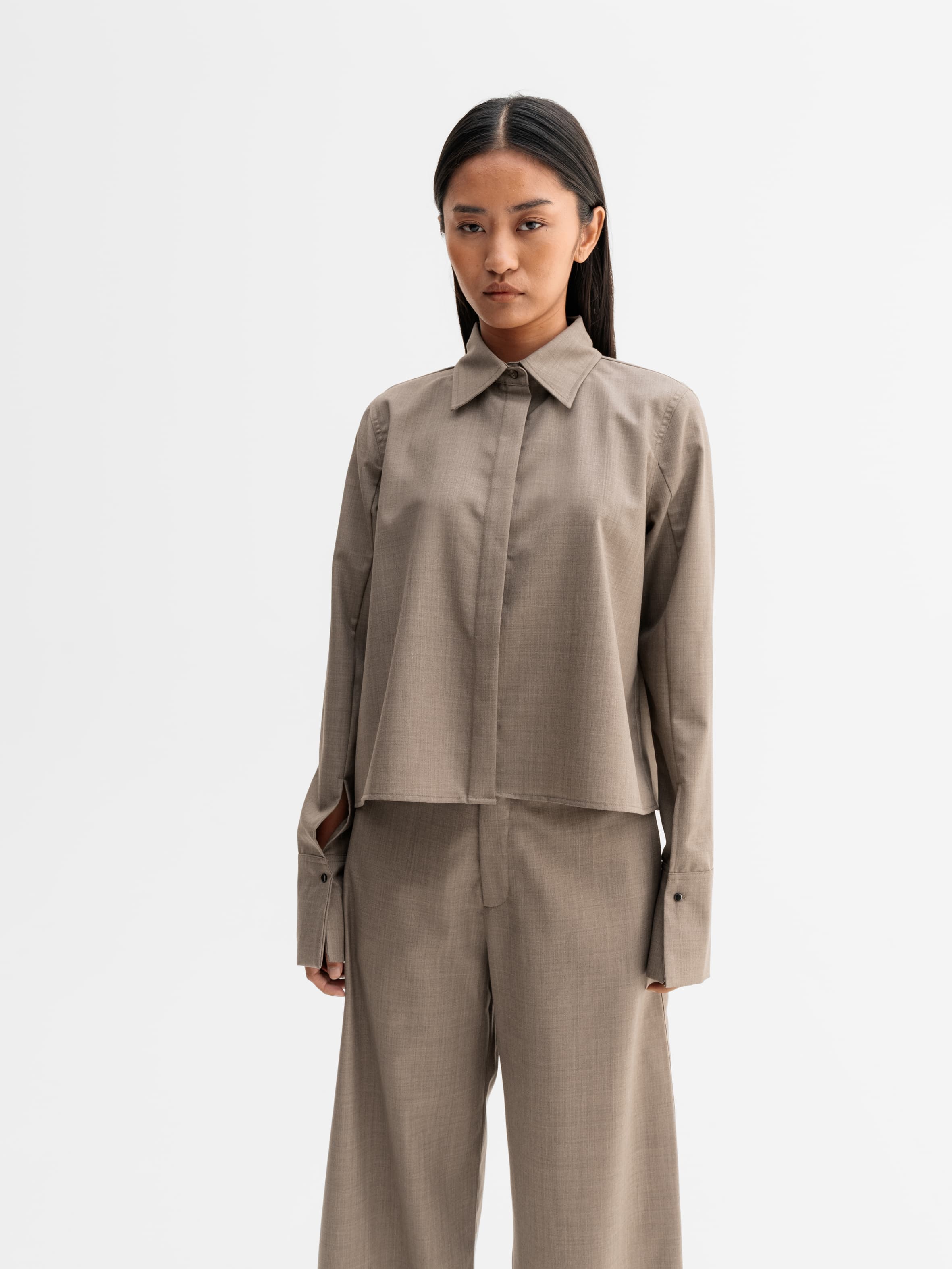 Mindi wool shirt light brown