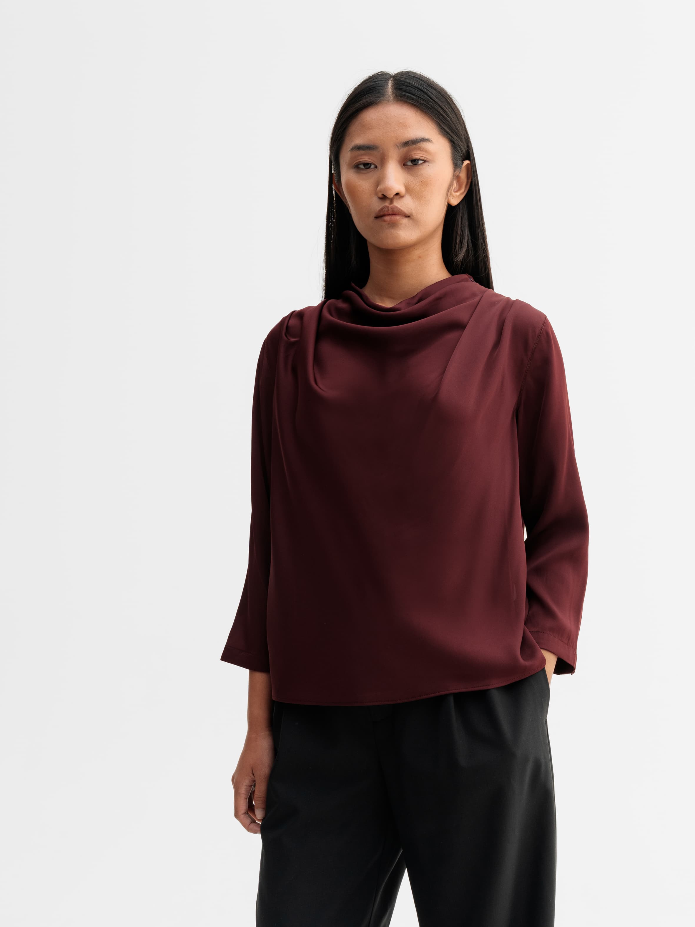 Minou silk blouse burgundy