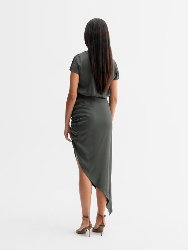 Back view of Ahlvar Gallery Minou dress in Wood