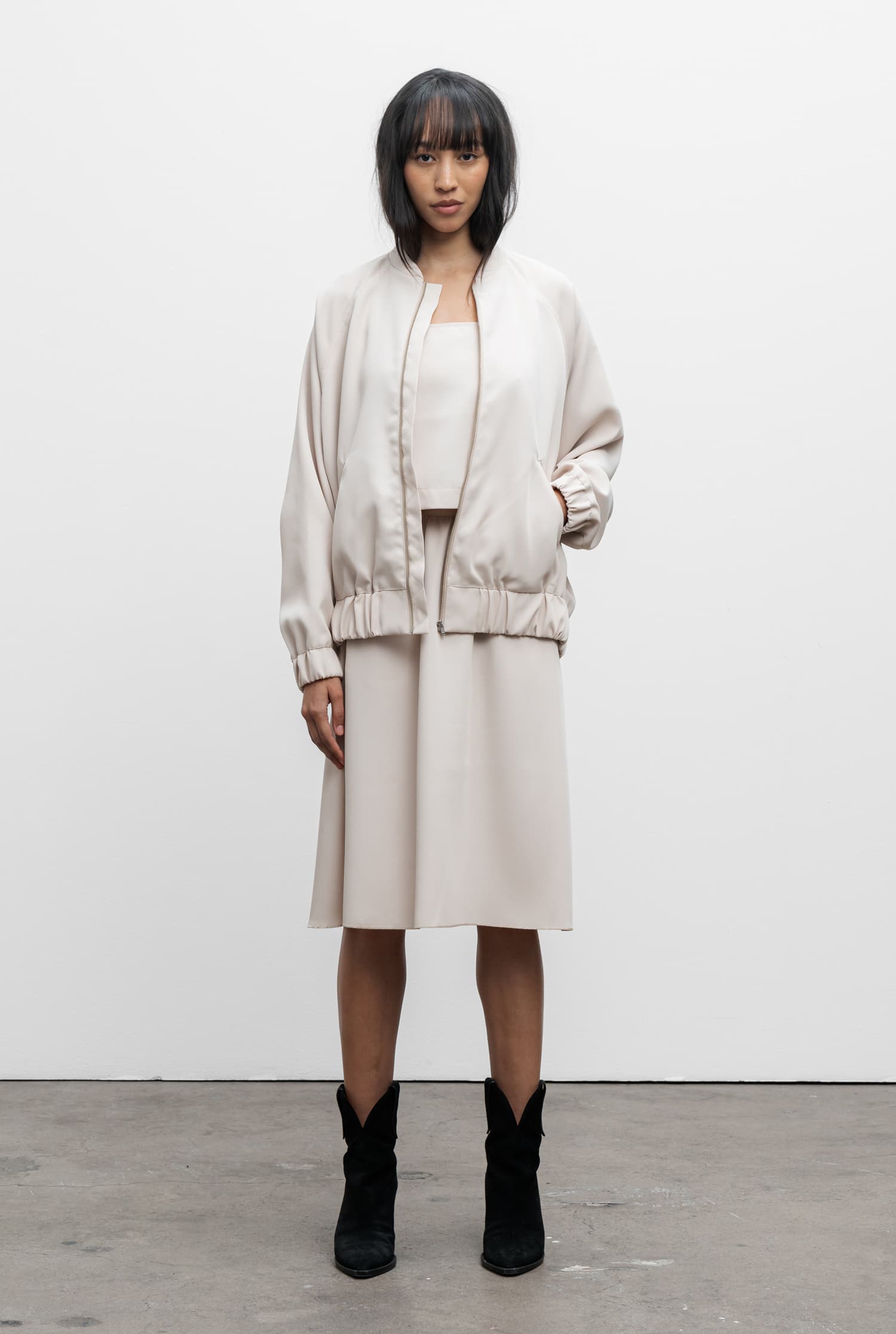 Misaki twill skirt cream