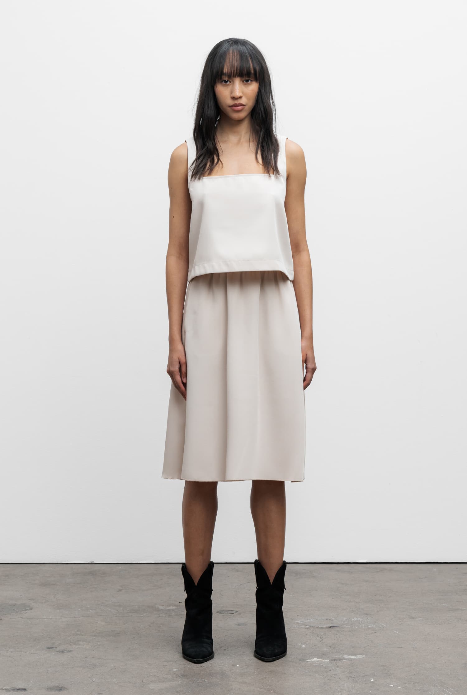 Misaki twill skirt cream