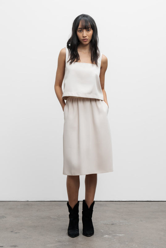 Misaki twill skirt cream