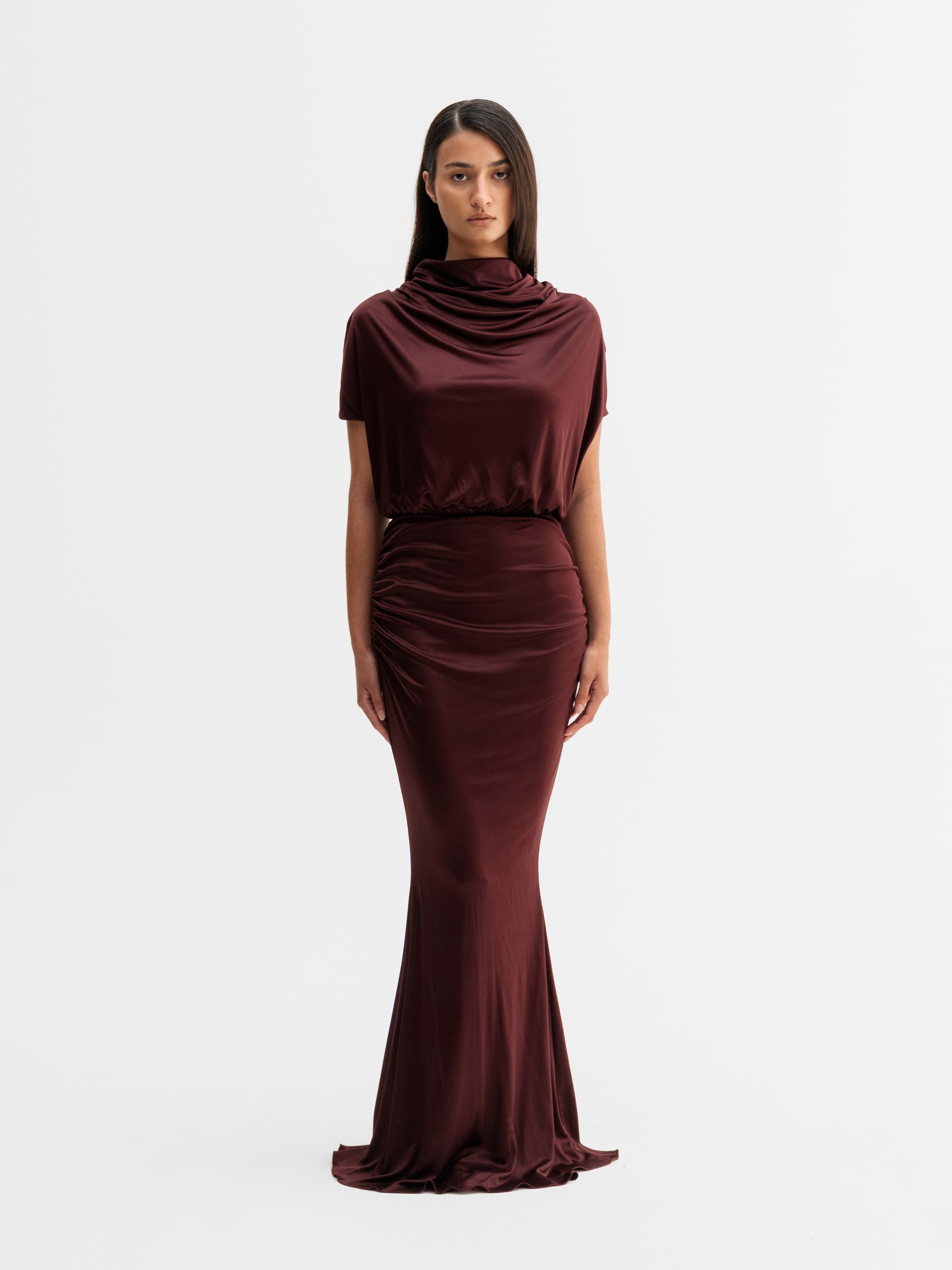 Miya jersey dress burgundy