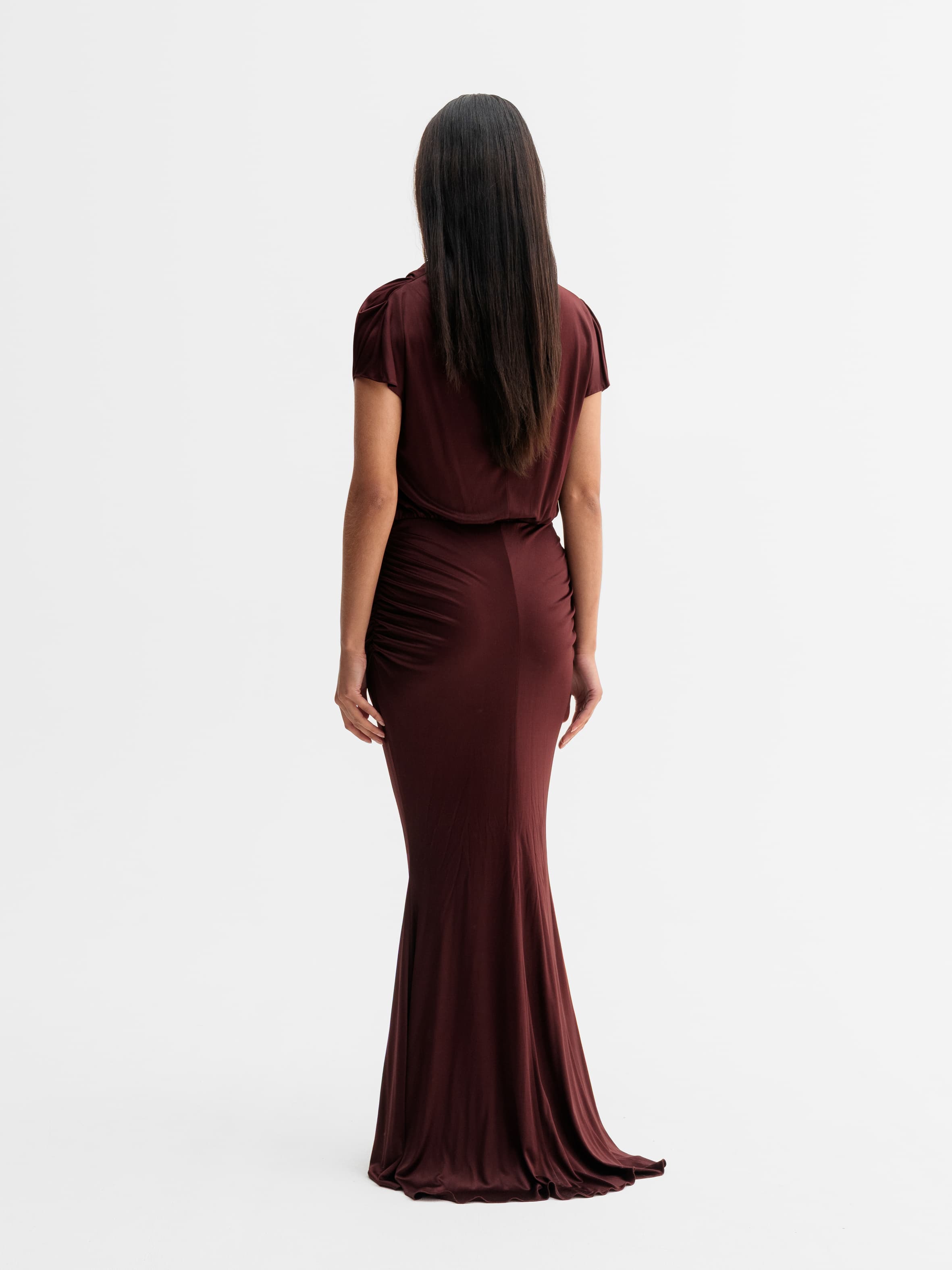 Miya jersey dress burgundy