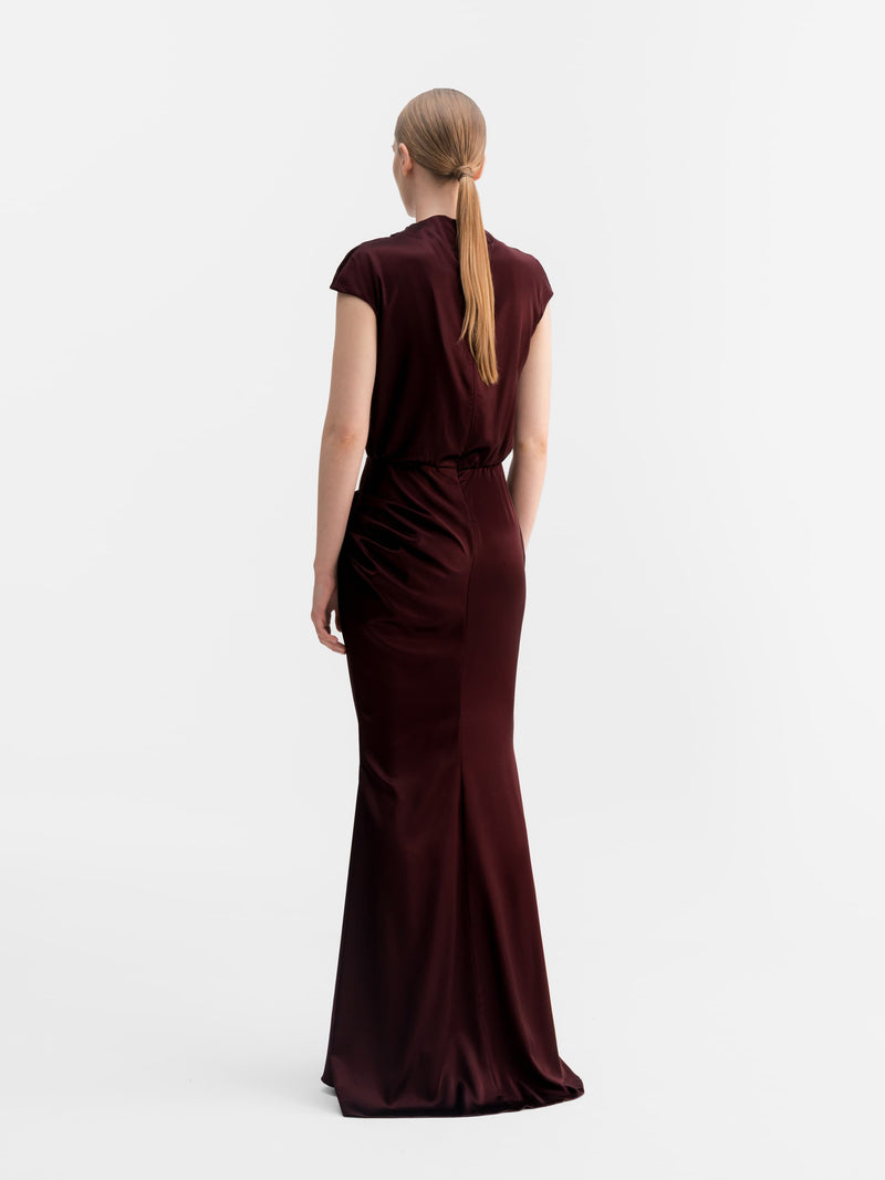Myra satin dress burgundy