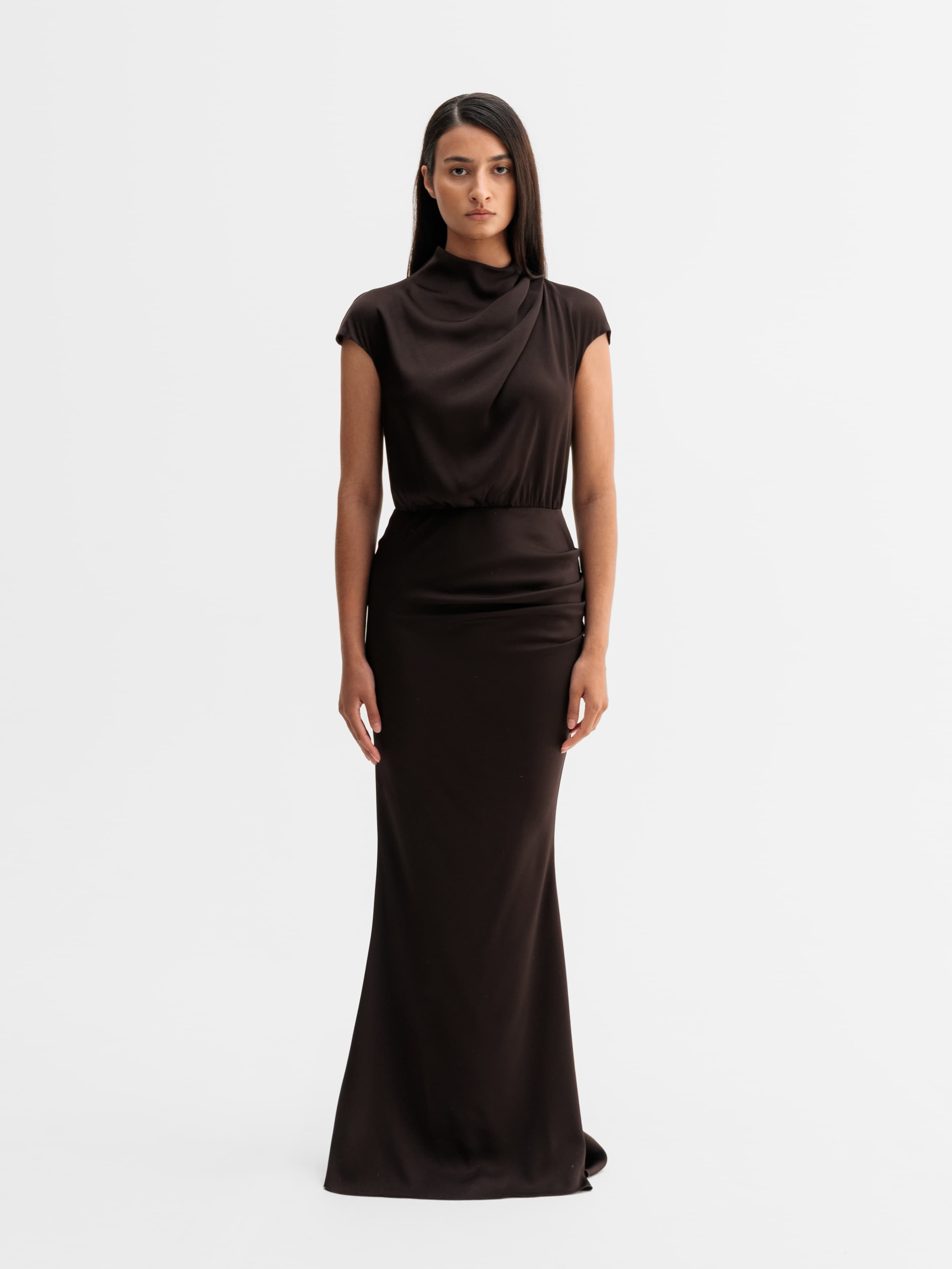 Myra dress dark brown