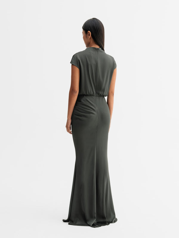 Back view of Ahlvar Gallery Myra dress in Wood
