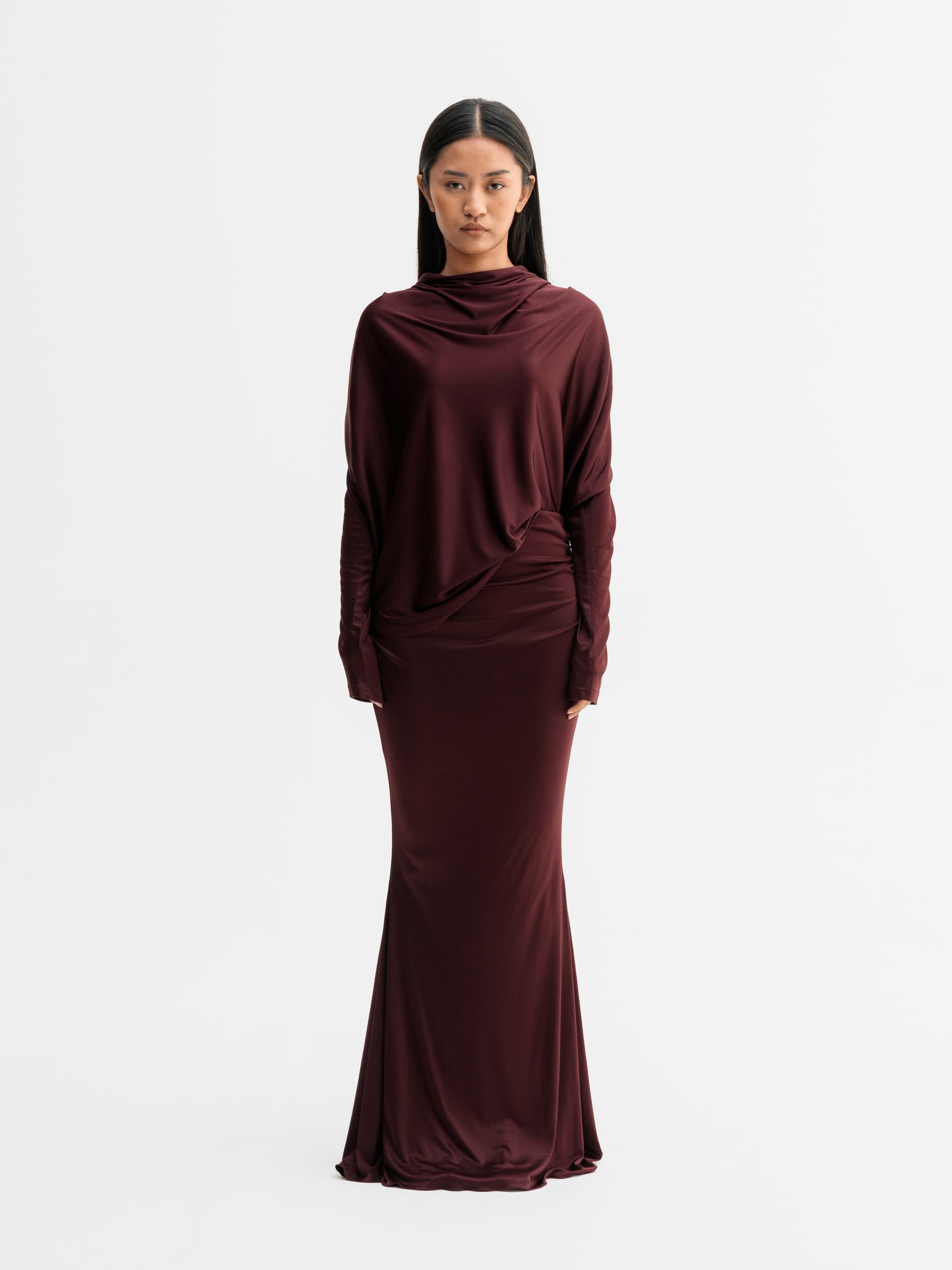 Myra jersey skirt burgundy