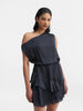 Nelly silk dress blue grey