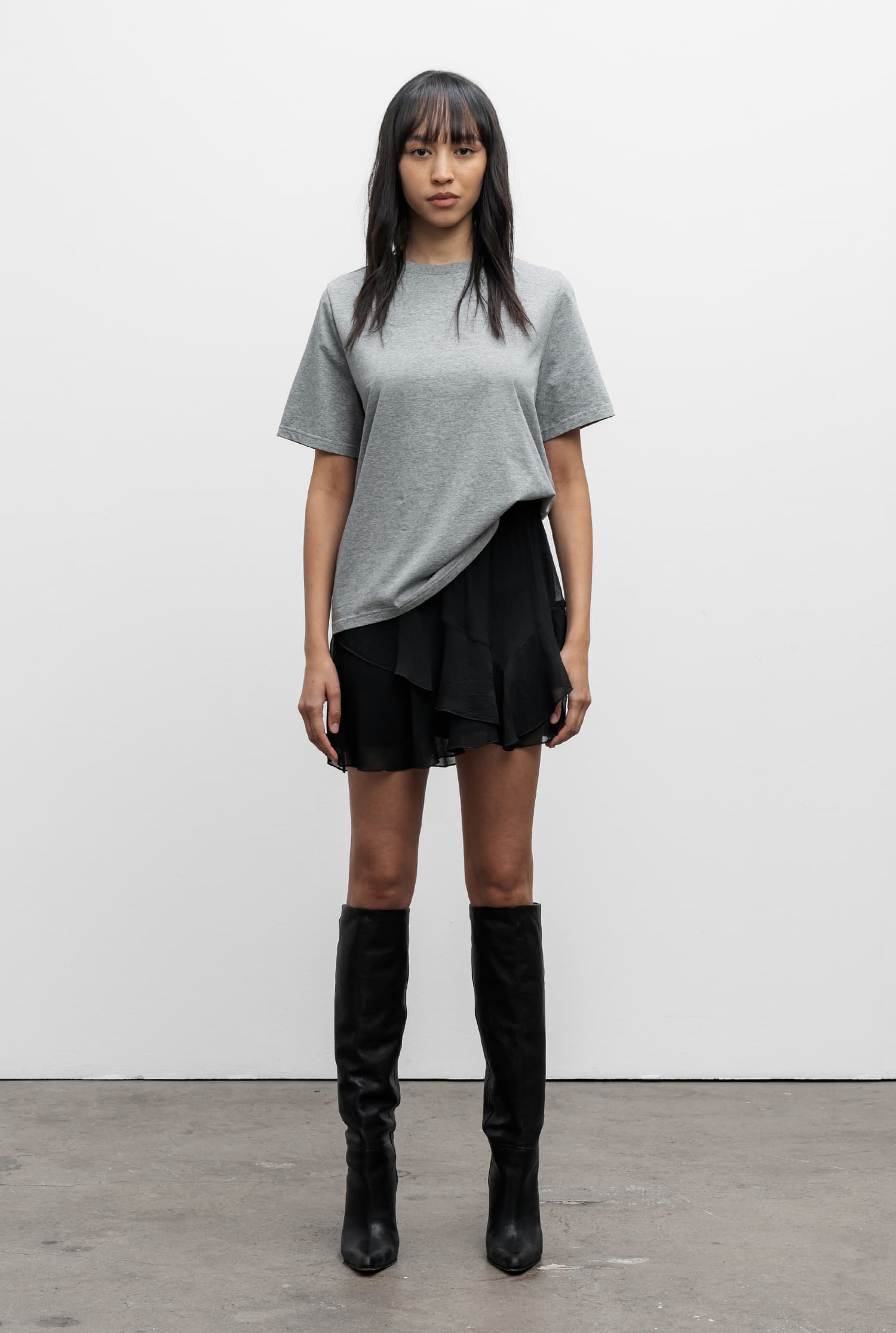 Nelly chiffon skirt black