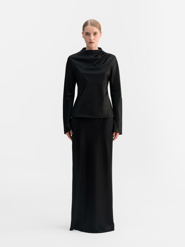 Nika satin blouse black
