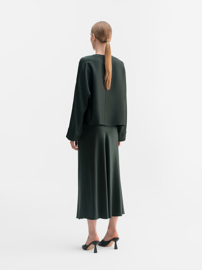 Nina silk blouse deep forest