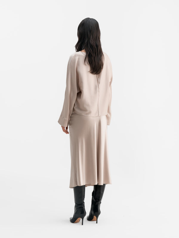 Nina silk blouse greige