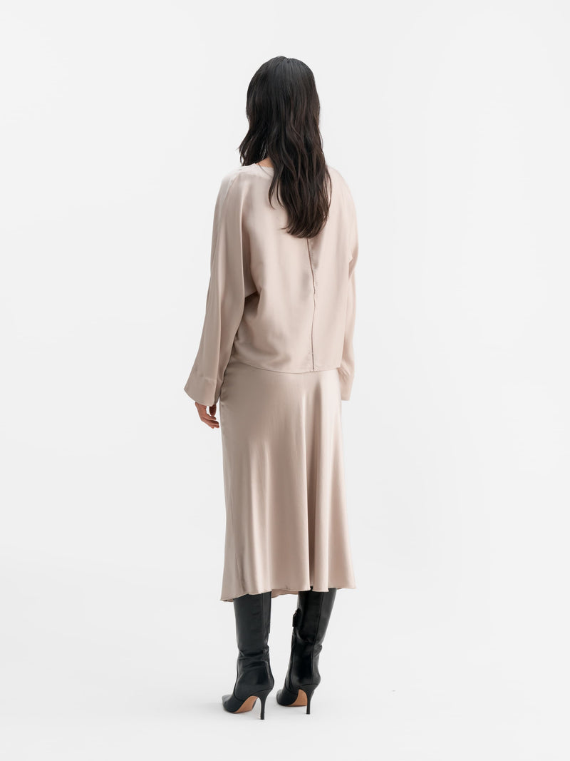 Nina silk blouse greige