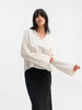 Nina v-neck wool blouse off-white