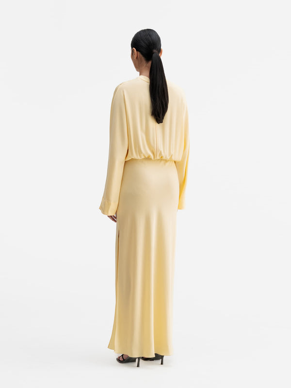 Back view of Ahlvar Gallery Niva dress light yellow