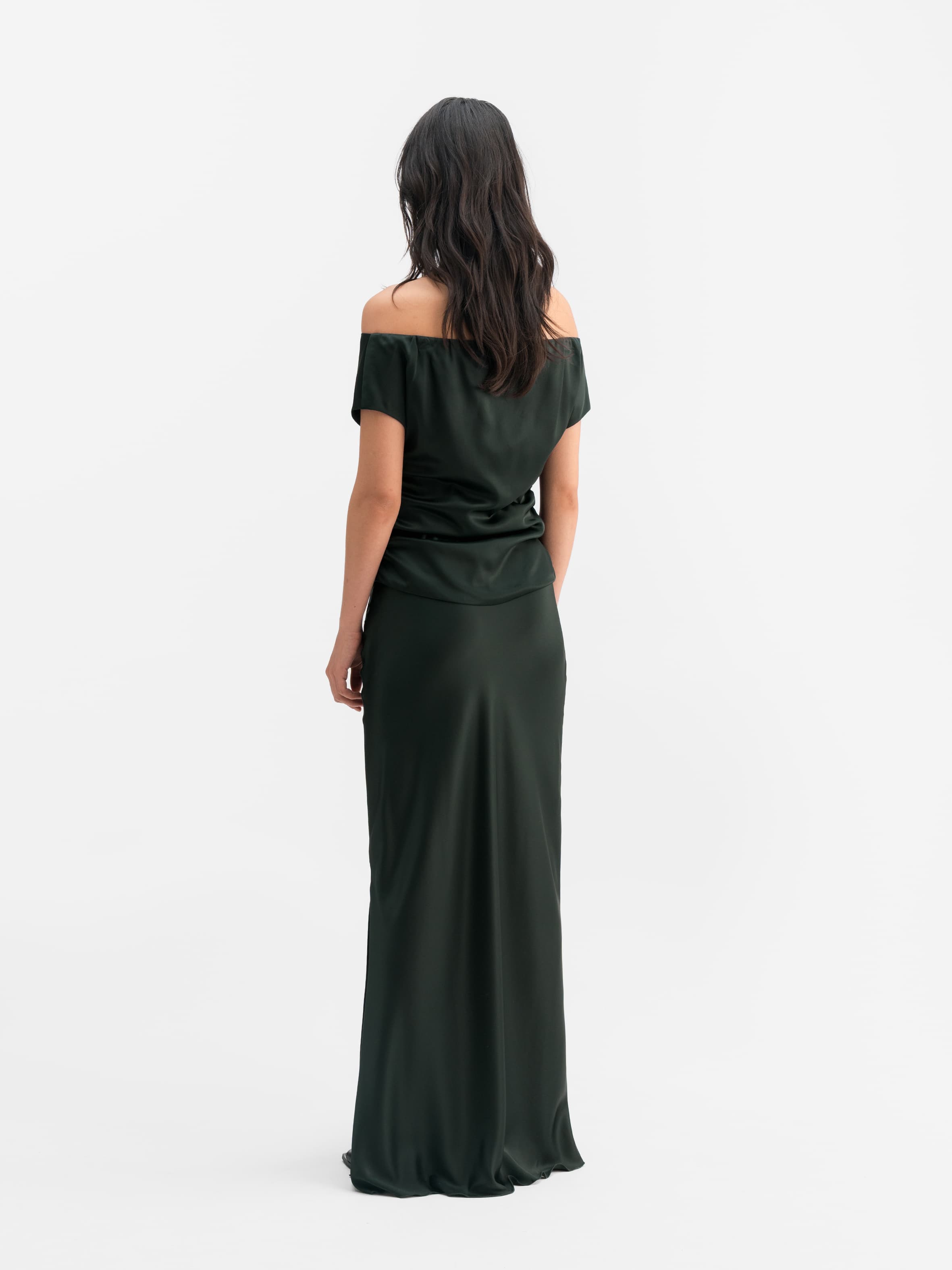 Nola satin top deep forest