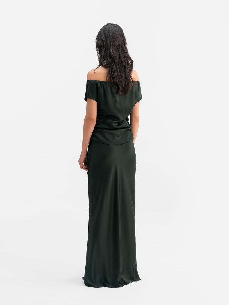 Nola satin top deep forest