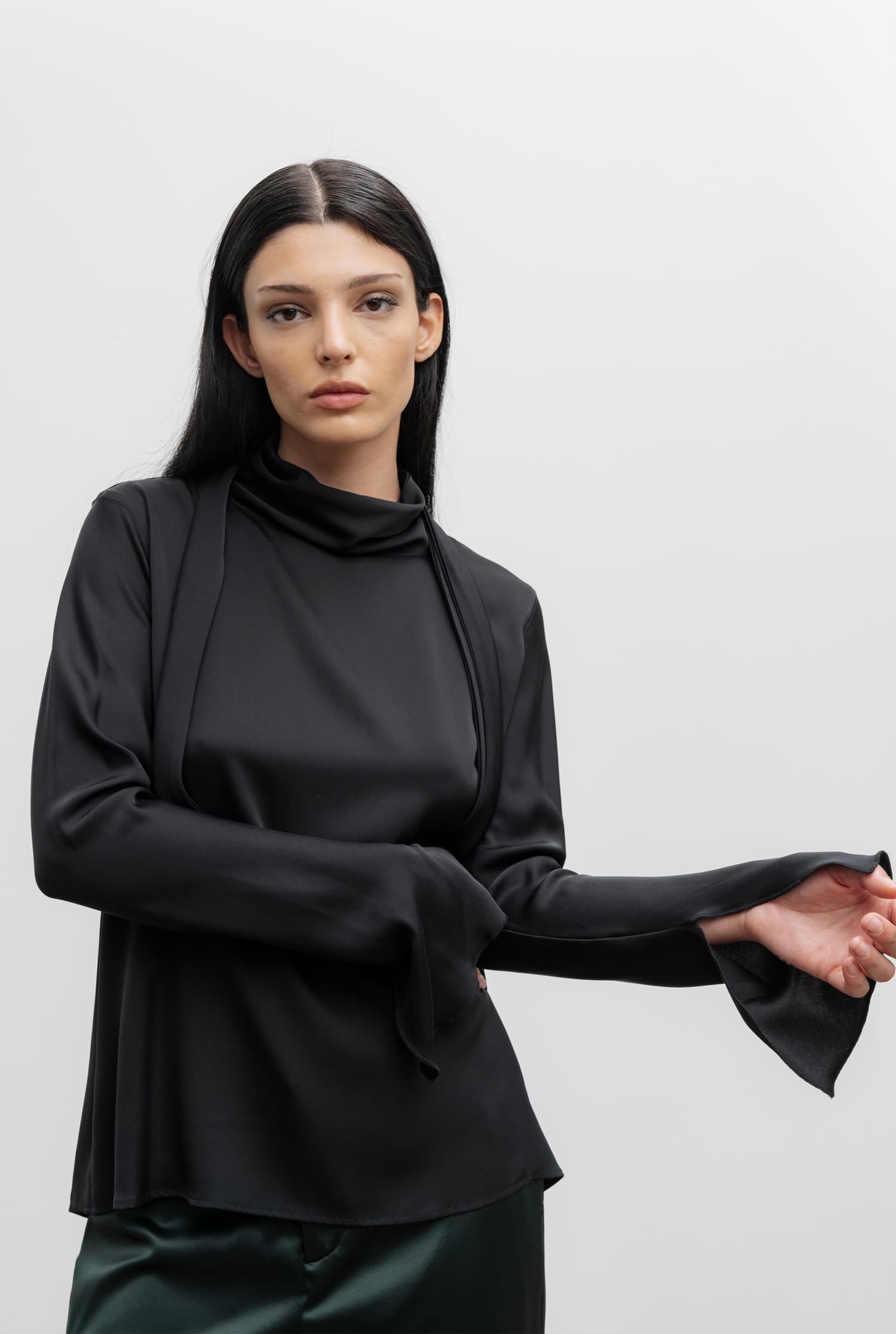 Rika silk blouse black