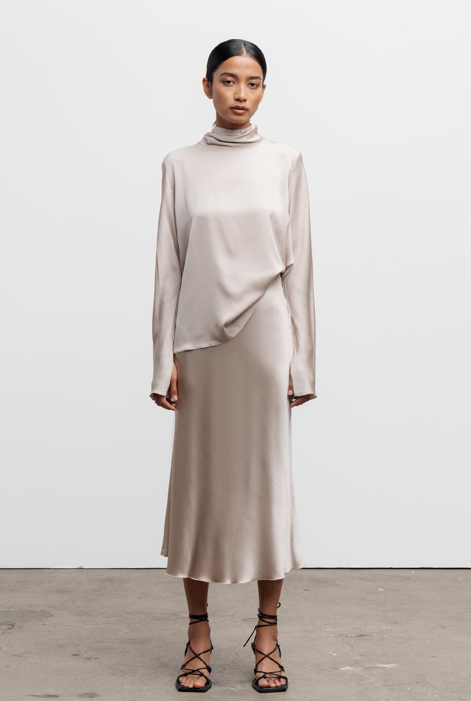 Rika silk blouse greige