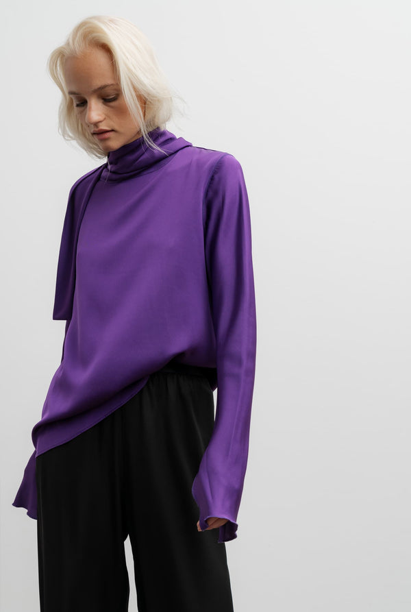 Rika silk blouse violet