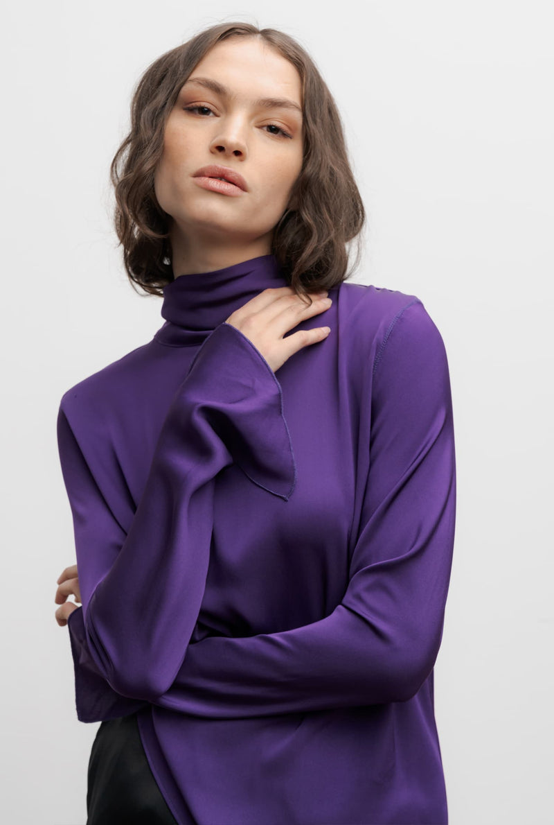 Rika silk blouse violet