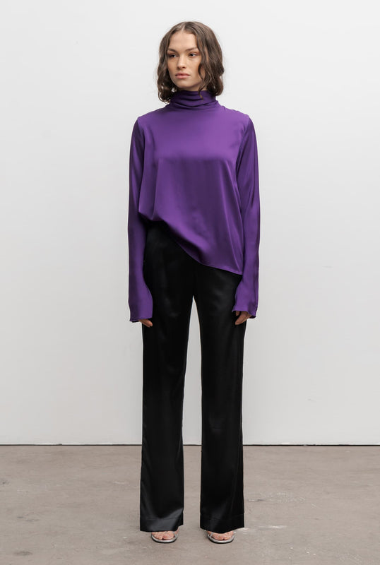 Rika silk blouse violet