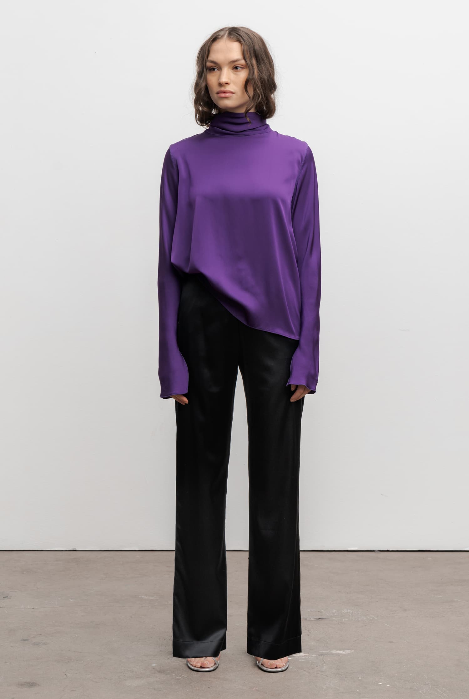 Rika silk blouse violet