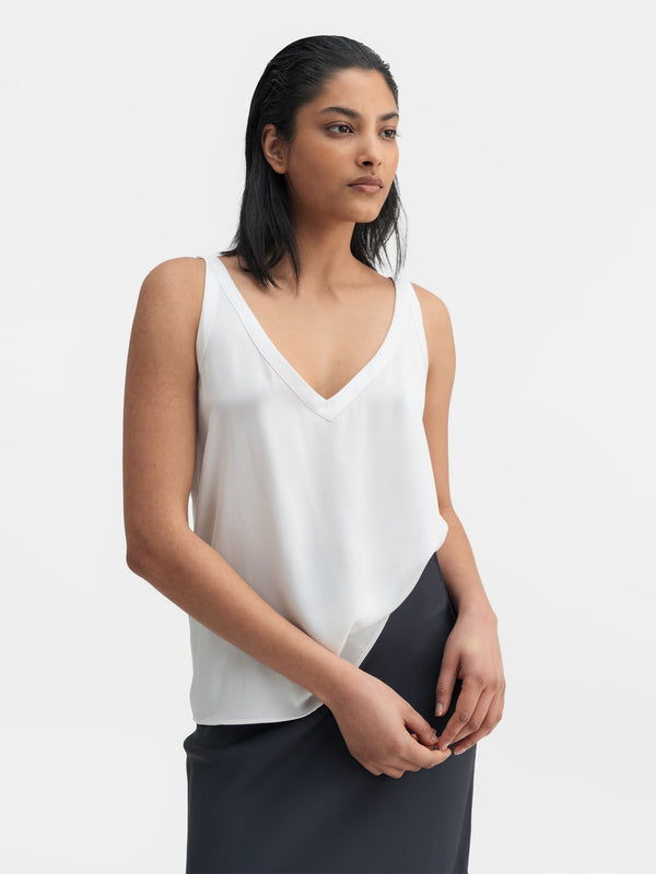 Shin silk tank white