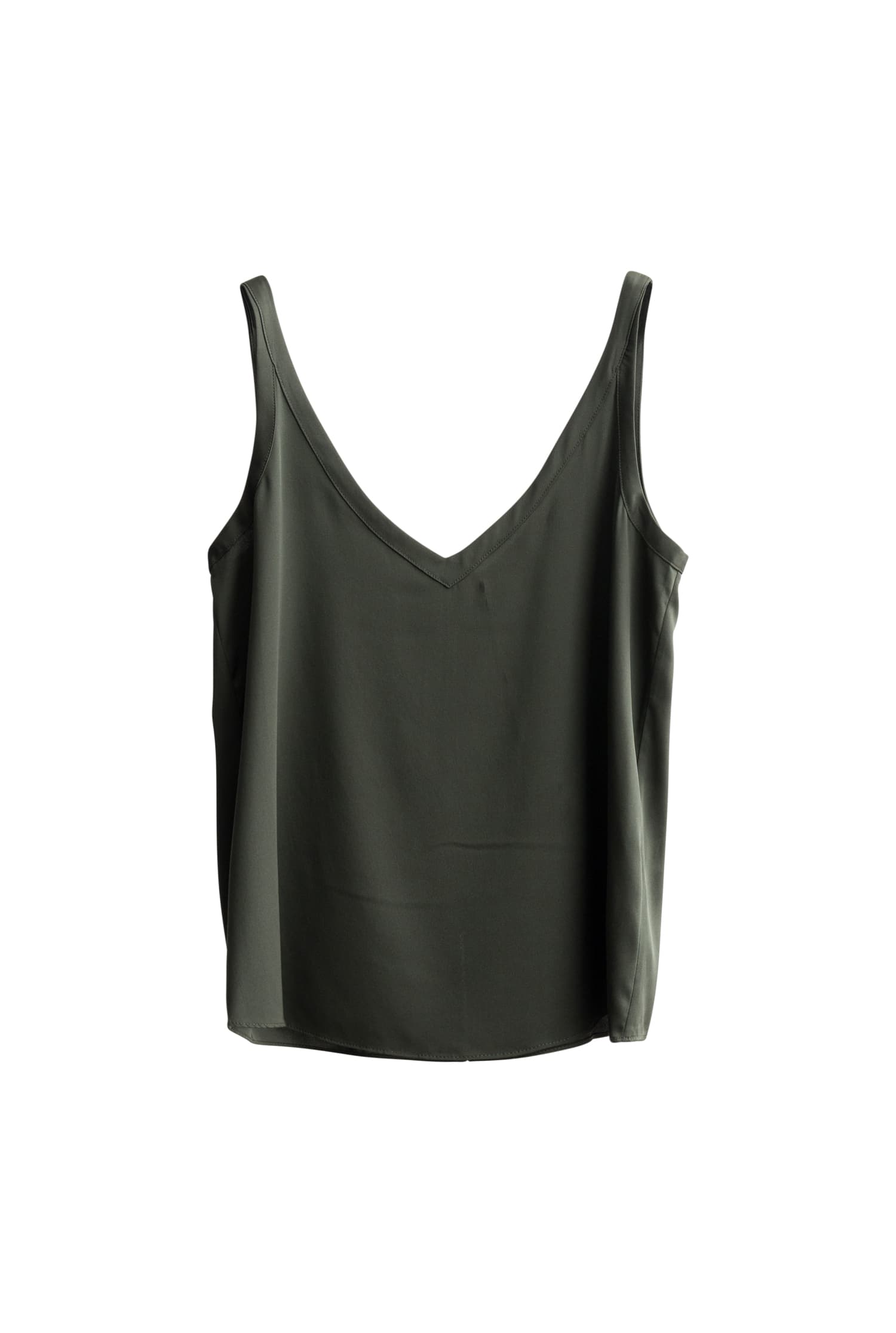 Shin silk tank army green