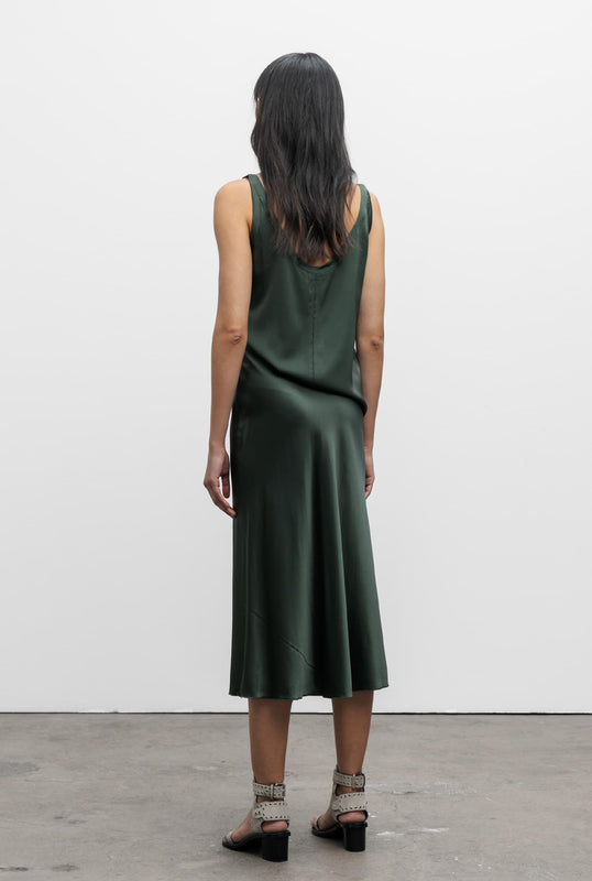 Shin silk tank army green