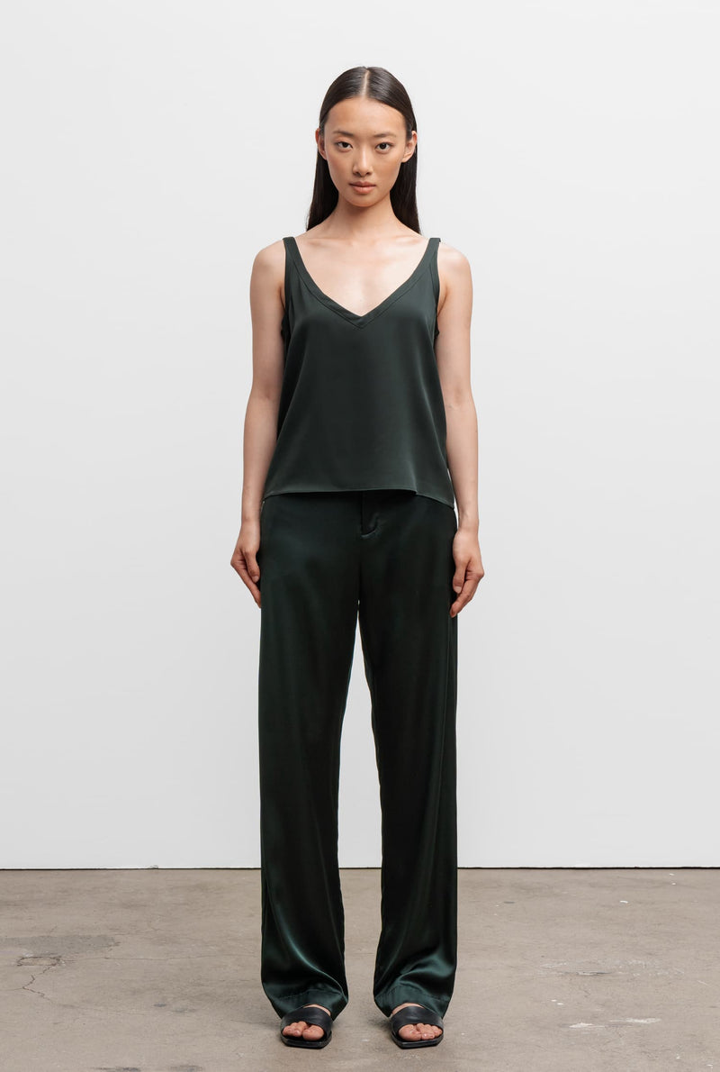 Shin silk tank deep forest