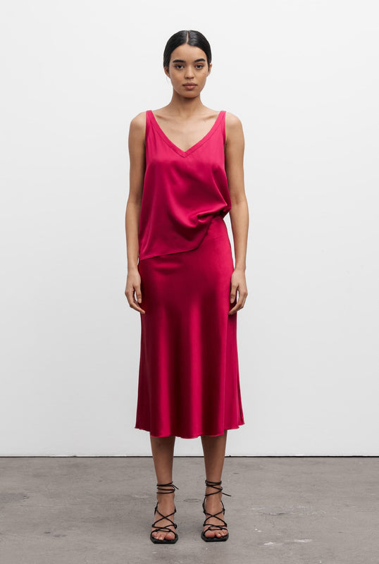 Shin silk tank raspberry