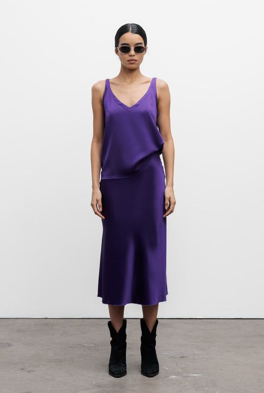 Shin silk tank violet