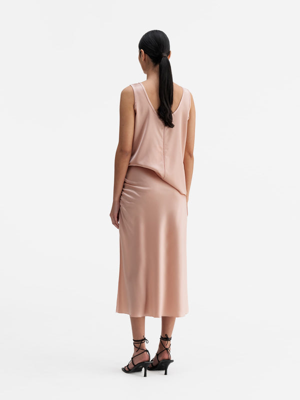Back view of Ahlvar Gallery Shiro satin tank dusty pink