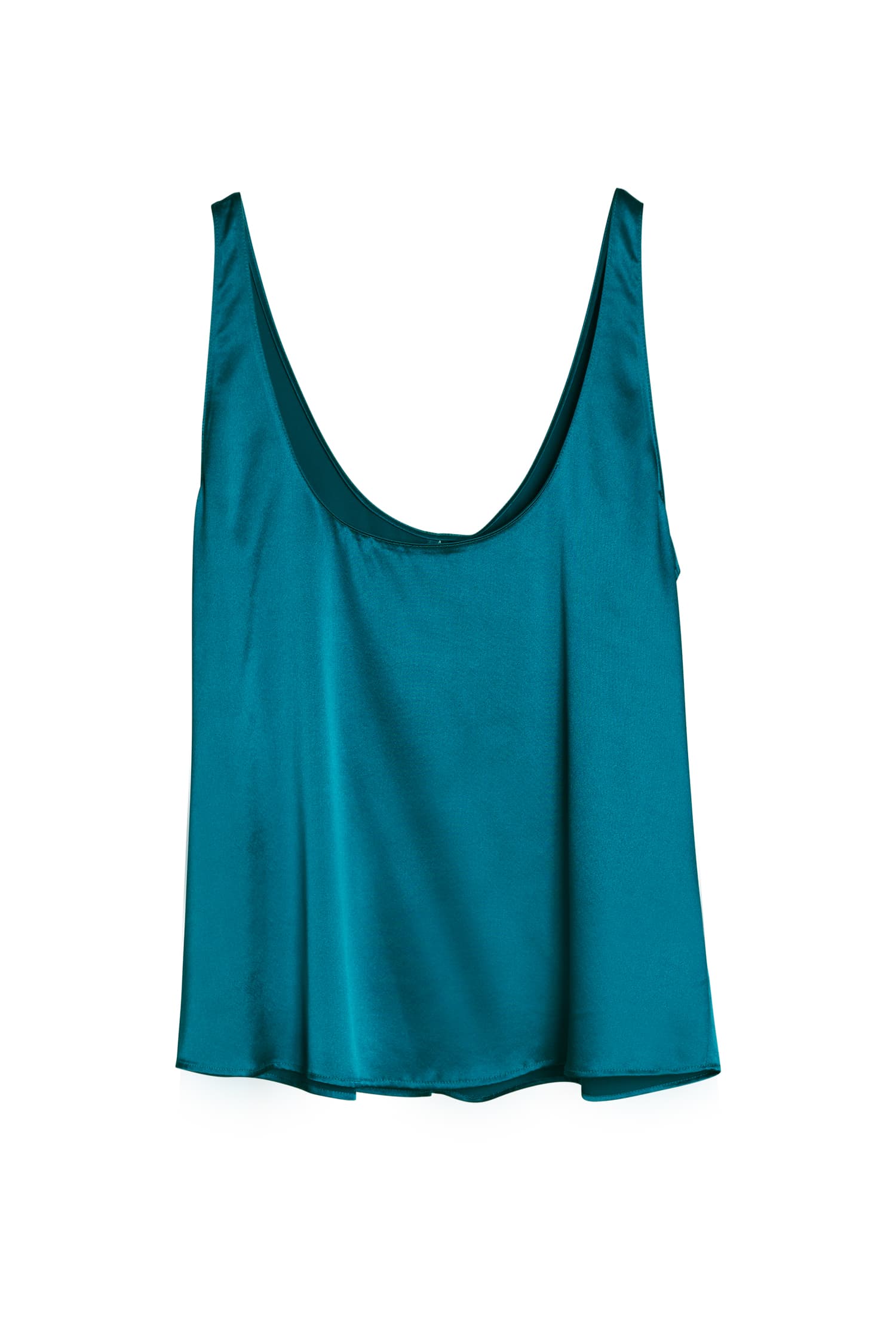 Shiro satin silk tank petrol