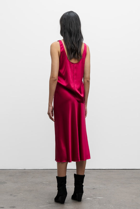 Shiro satin silk tank raspberry