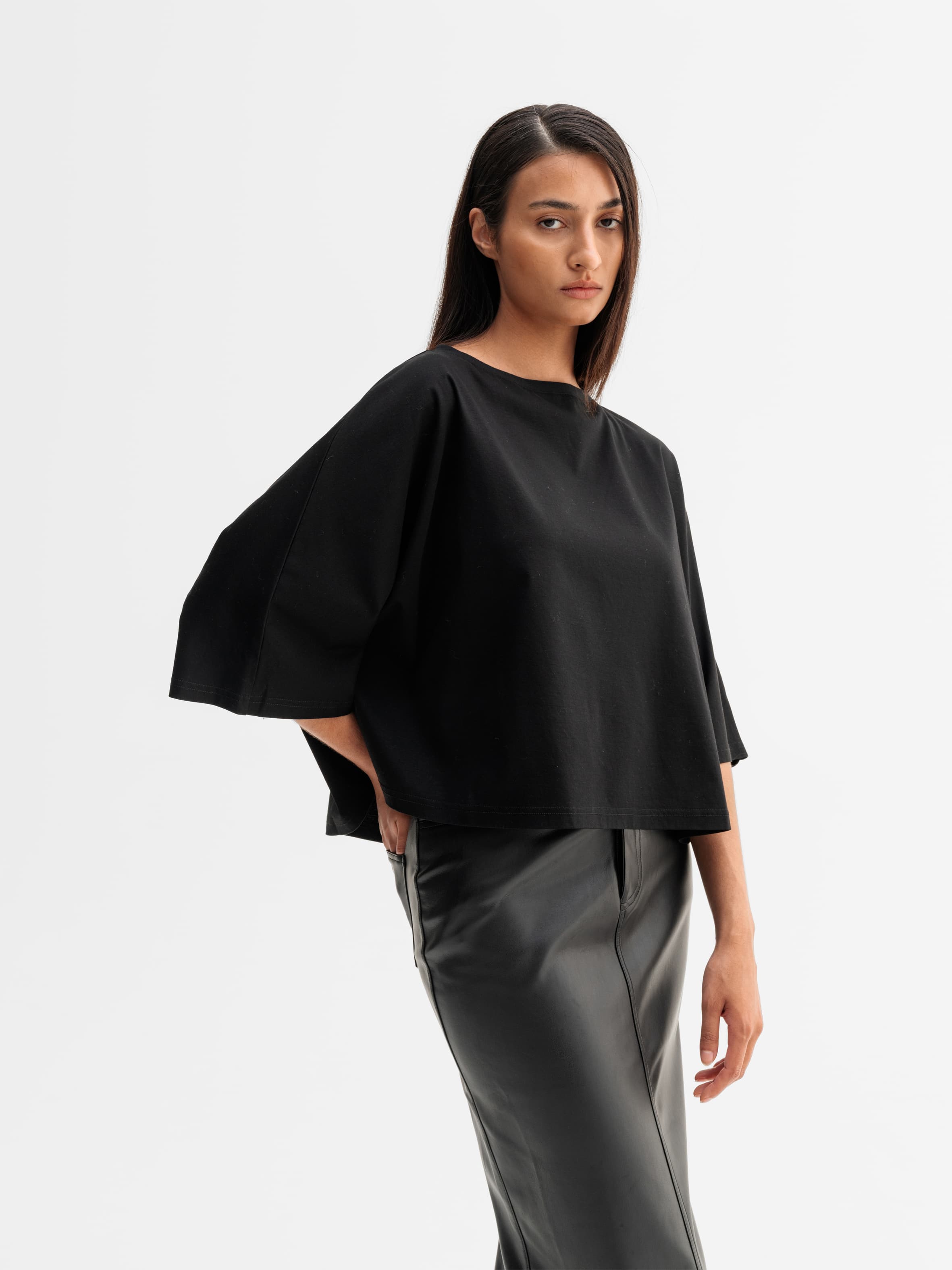 Thea jersey tee black