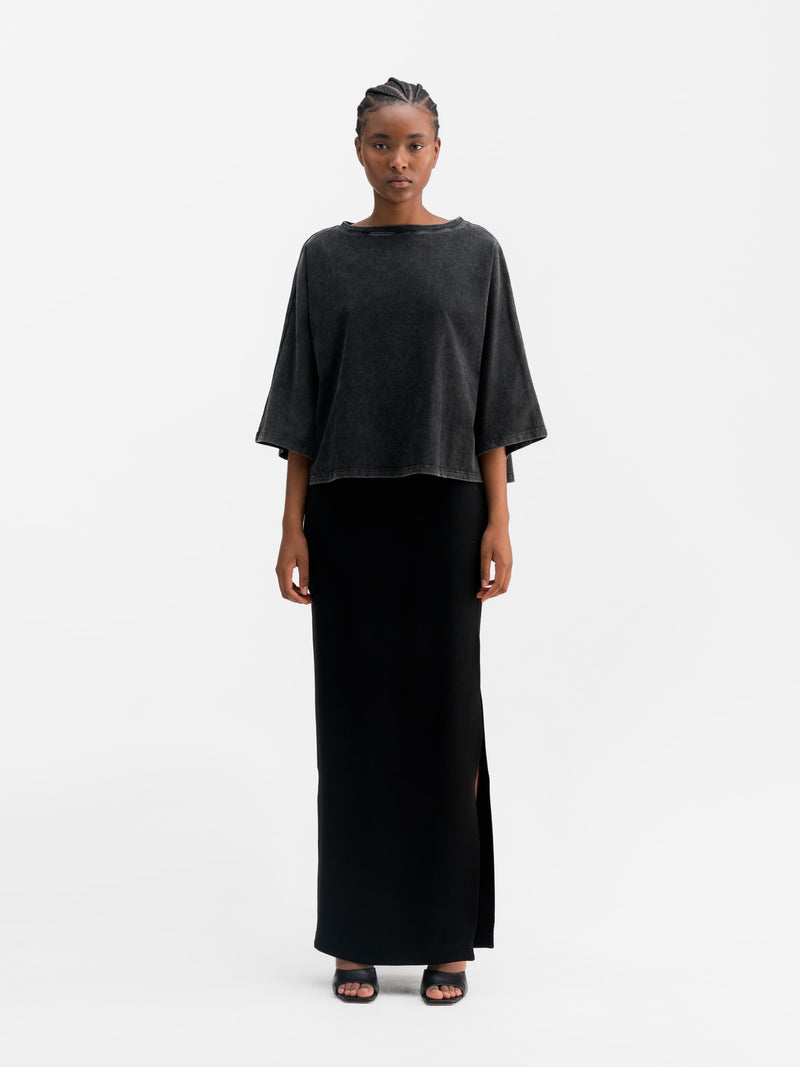 Thea jersey tee washed black