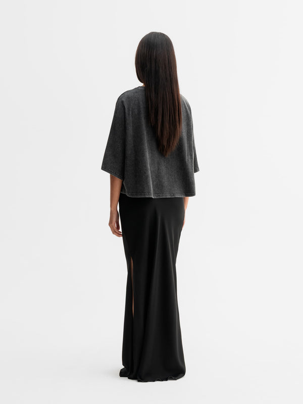 Back view of Ahlvar Gallery Thea jersey tee in Washed black