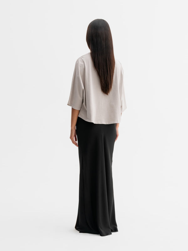 Back view of Ahlvar Gallery Thea jersey tee in Washed greige