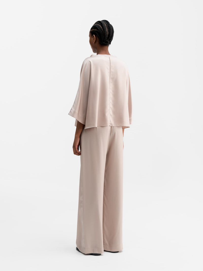 Thea satin tee greige