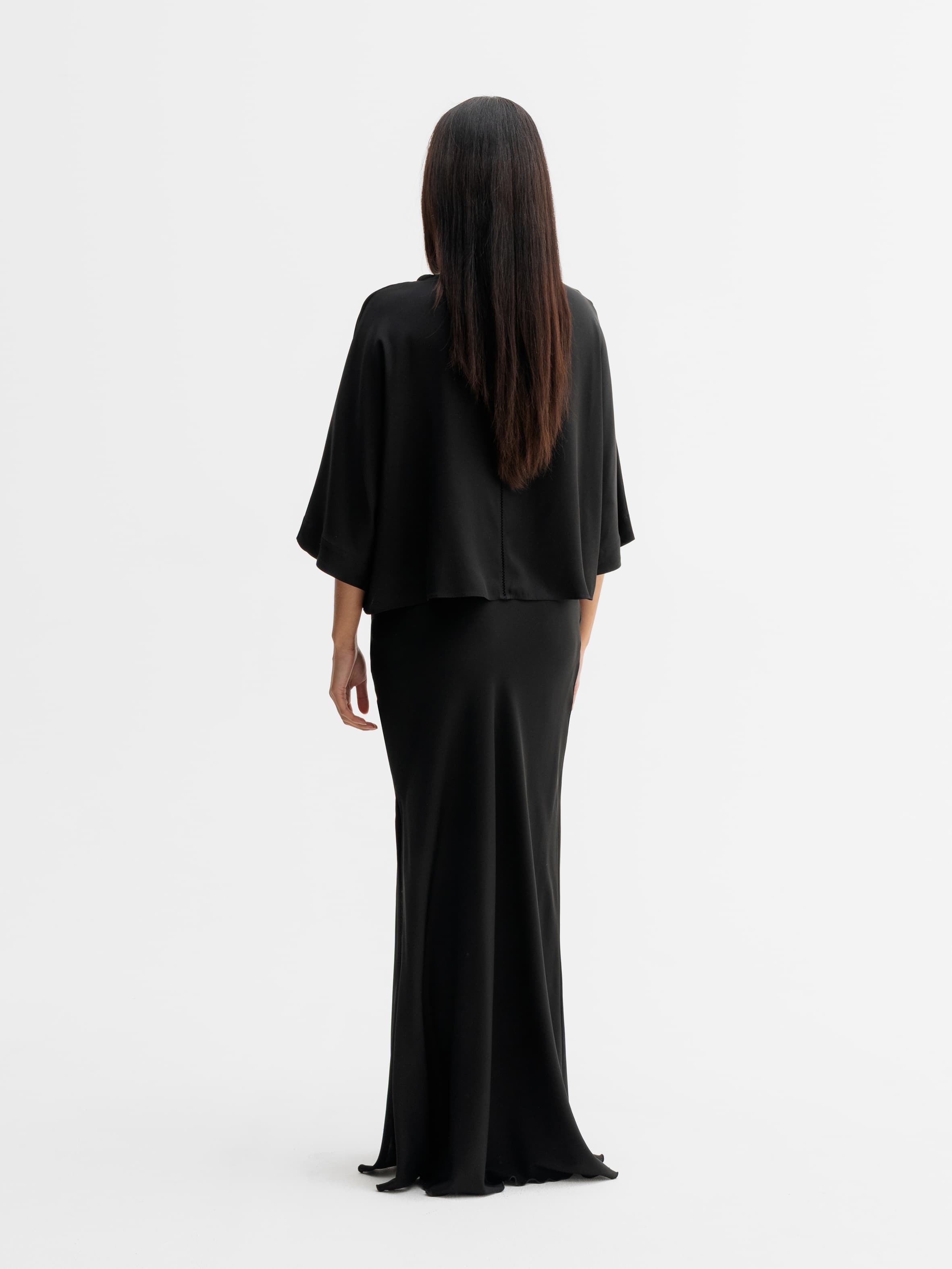Thea silk tee black