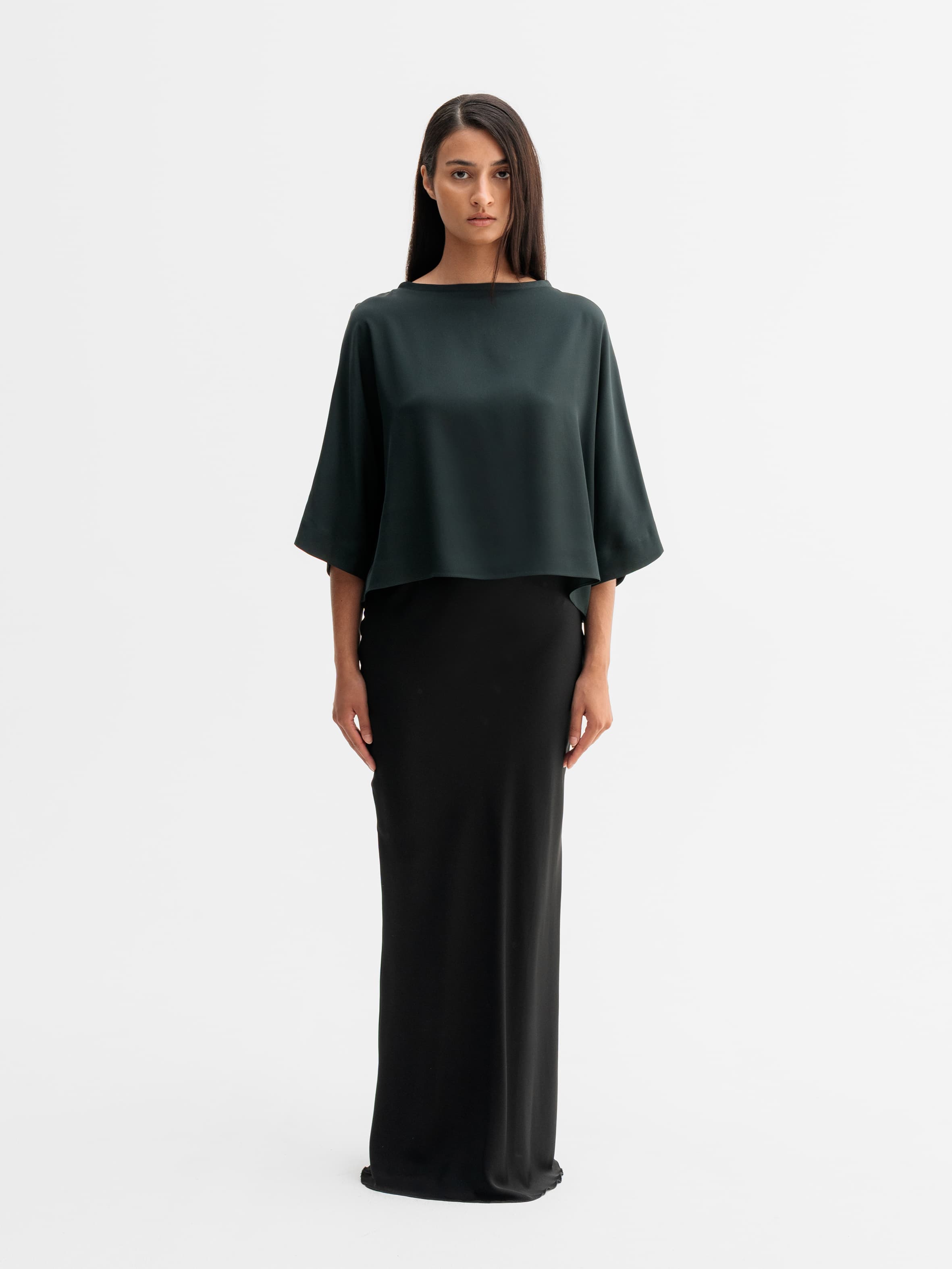 Thea silk tee deep forest