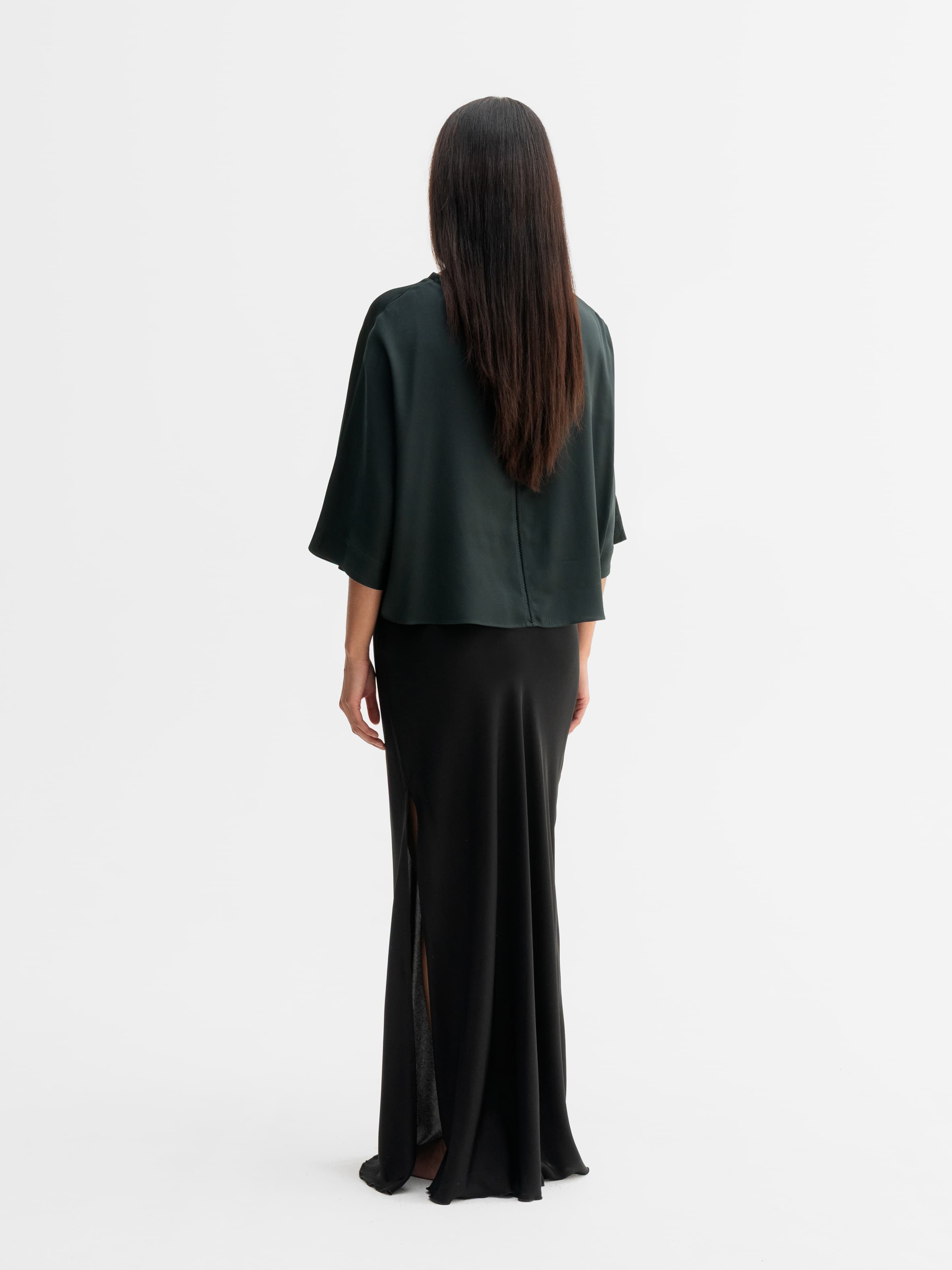 Thea silk tee deep forest