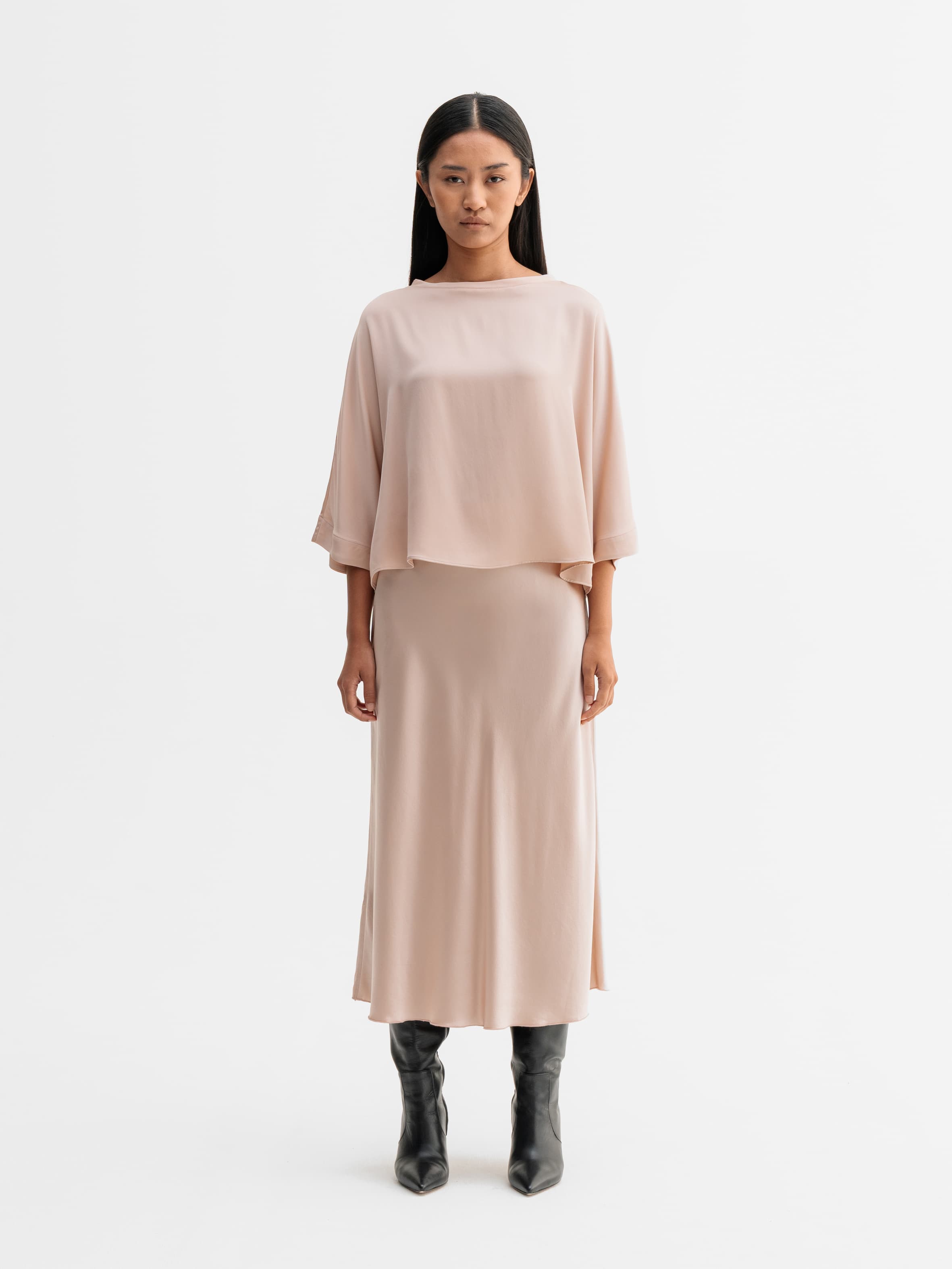 Thea silk tee dusty pink