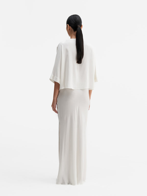 Back view of Ahlvar Gallery Thea silk tee white