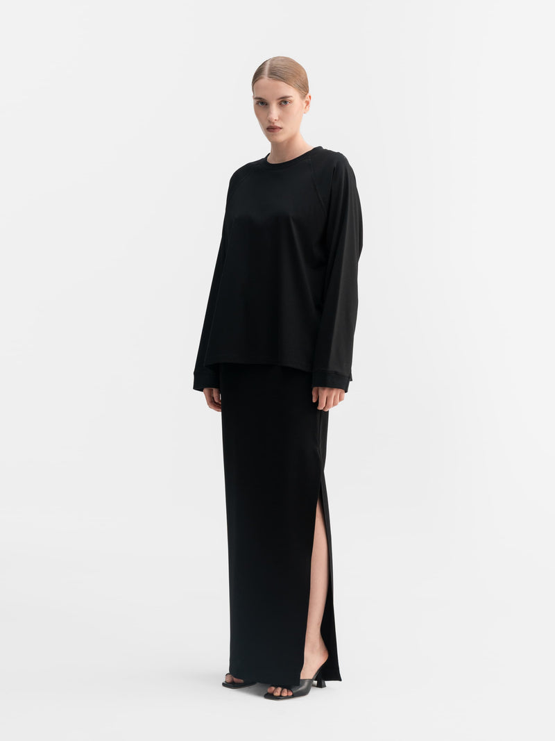 Thelma LS cotton tee black